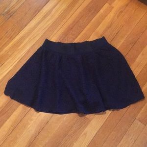 Navy blue lace mini skirt